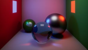 Ray tracing picture with 3 spheres
