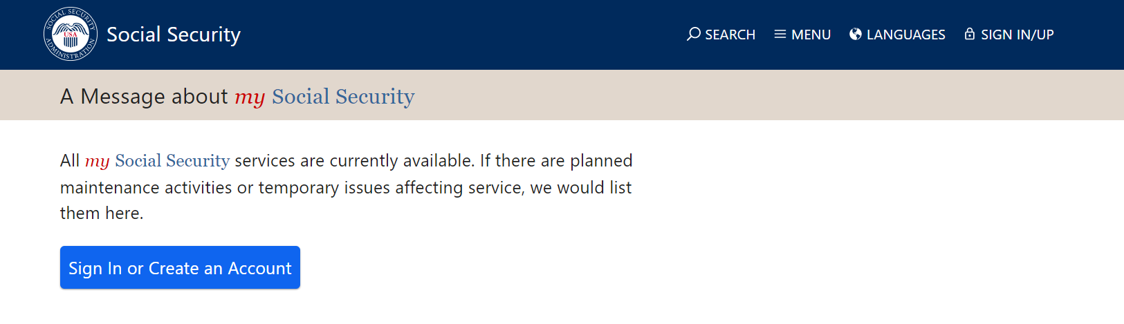 Social Security Administration is down for maintenance