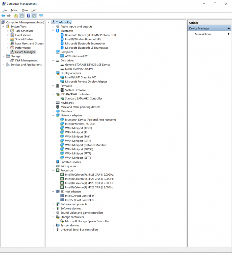 GMK NucBox Windows Device Manager