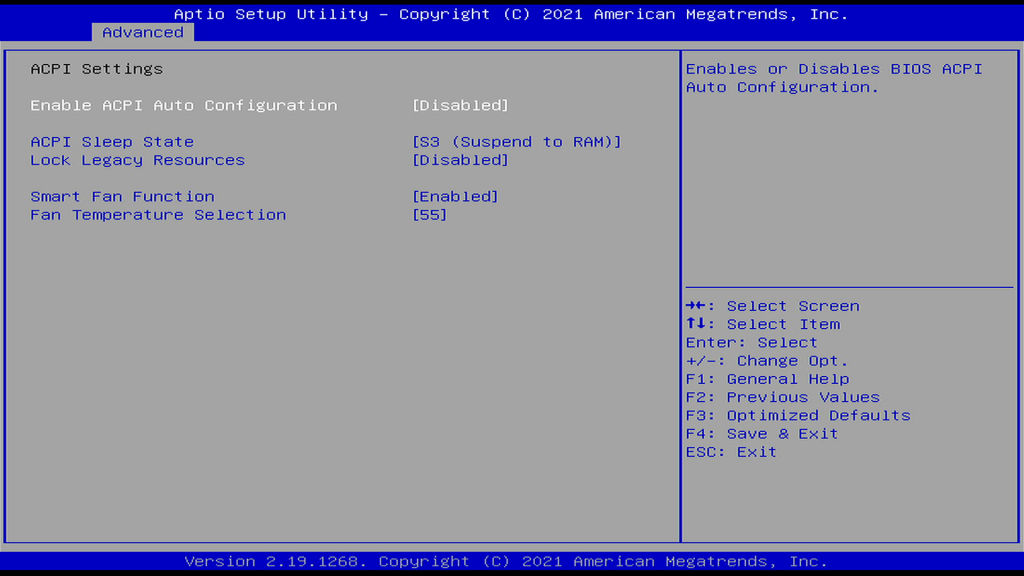 ACPI Settings Page