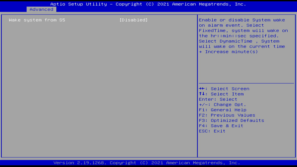 S5 RTC Wake Settings Page