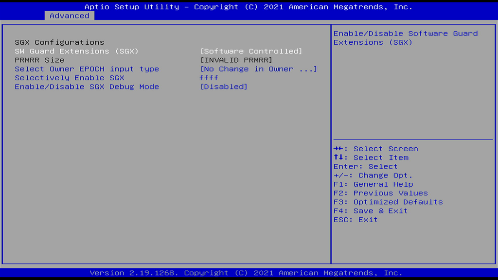 Security Configuration Page