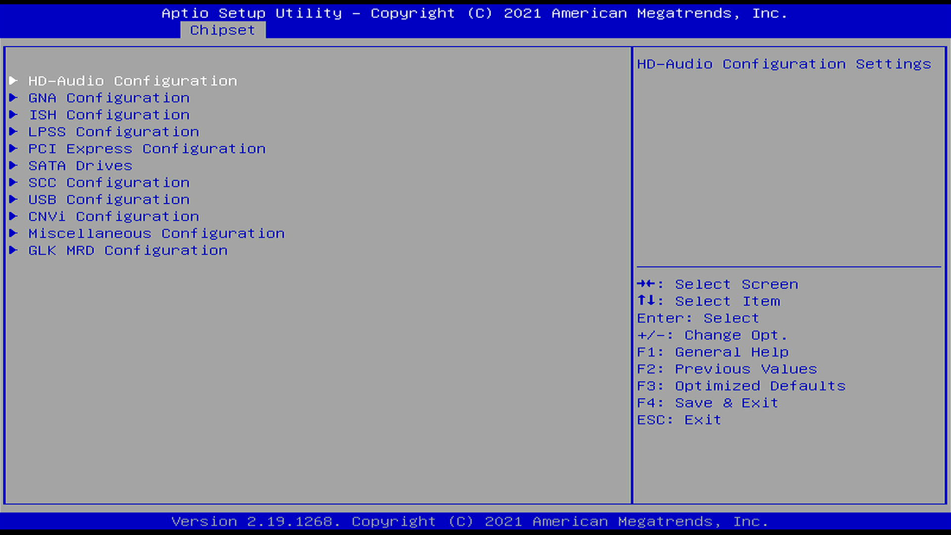 Chipset South Cluster Configuration Page