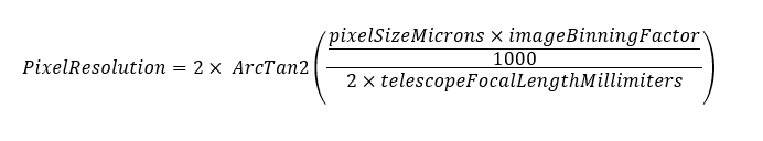 Pixel resolution formula