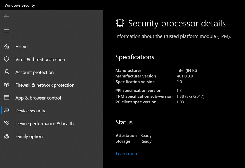 Windows Security Processor TPM Zoomed In