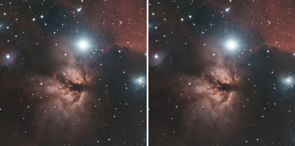 Horsehead Nebula Blurred and Sharpened with Topaz DenoiseAI